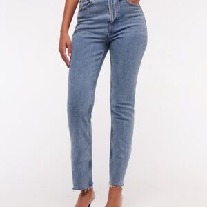 Abercrombie & Fitch Straight Leg Jeans in Light Blue Wash